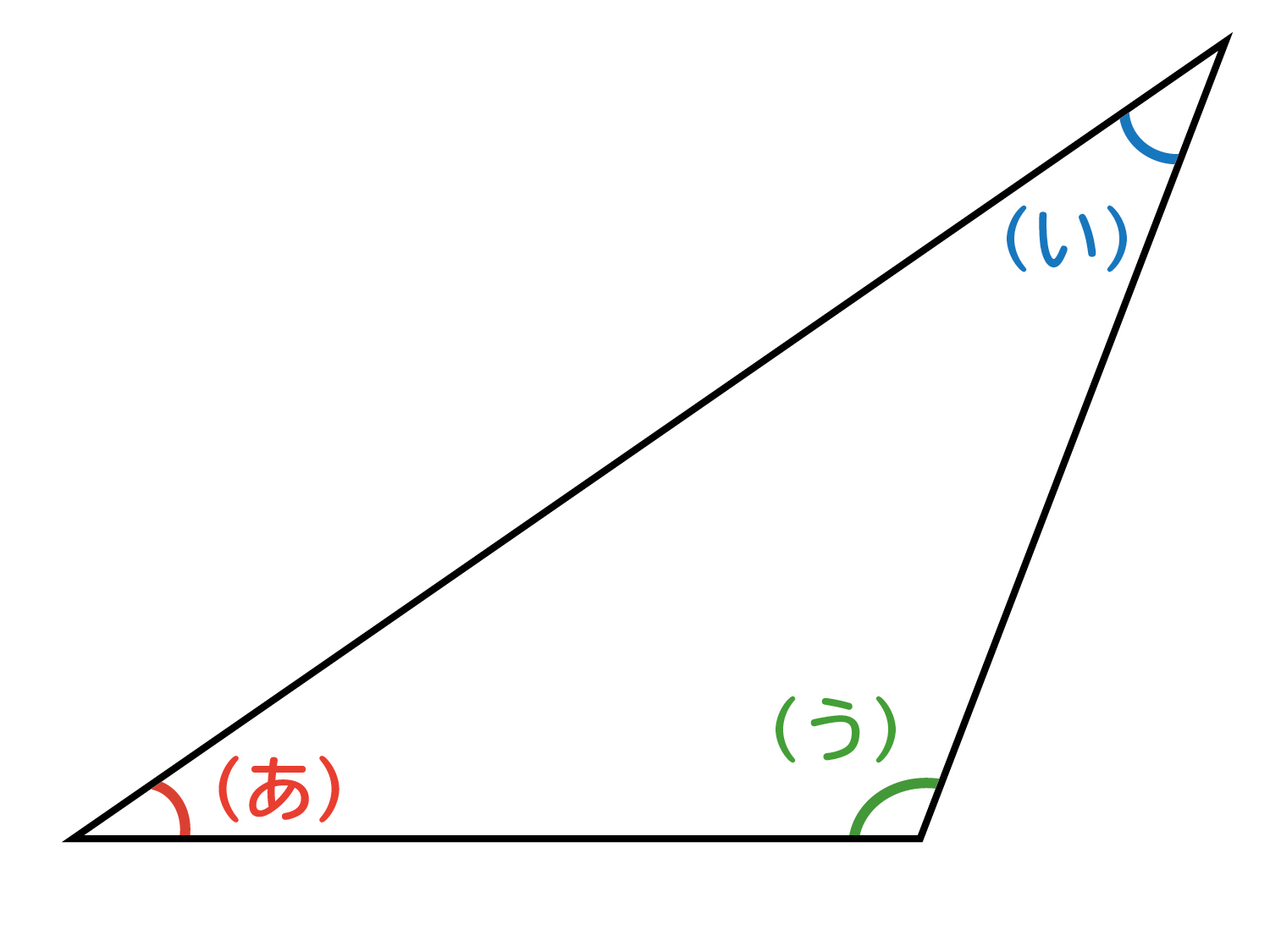 三角形の内角の和は180°の説明図2