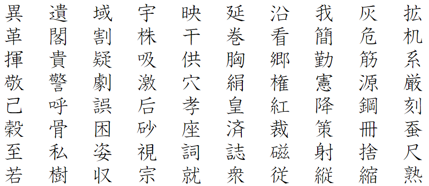 小学6年生で習う漢字一覧