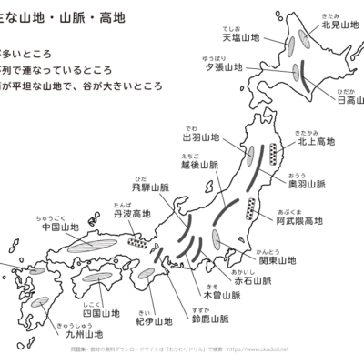 小学生 社会 日本の主な川 湖 おかわりドリル