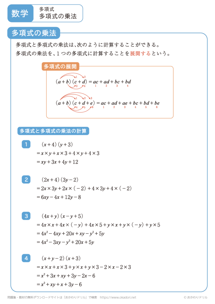 中学3年生|数学|式の展開の公式|無料問題プリント - おかわりドリル